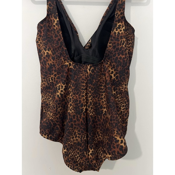 Miraclesuit Swimsuit Women’s 16 Brown Black Animal Print Oceanus One Piece - Picture 7 of 14